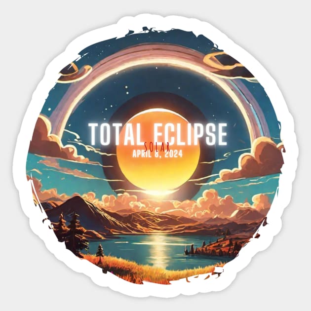 Total Solar Eclipse April 8, 2024 During the Day Sticker by Little Duck Designs